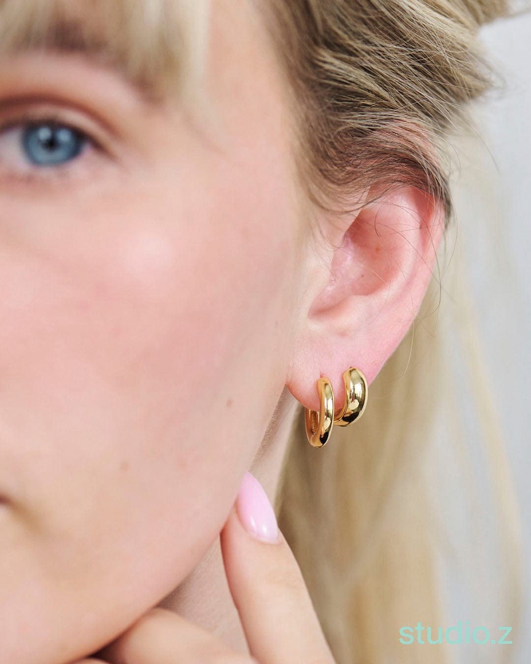 Studio Z Øreringe Lumin Plain creol hoops small - forgyldt 7210370