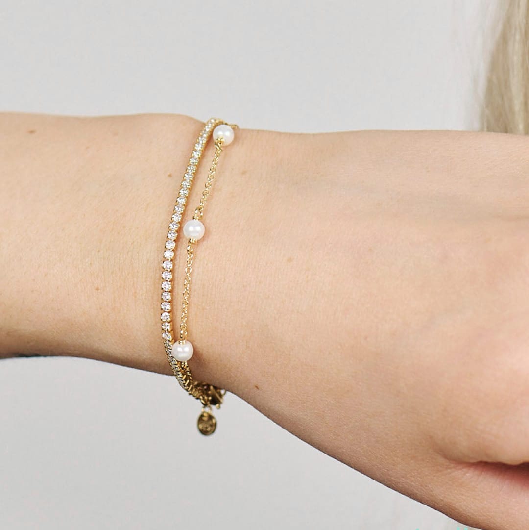 Studio Z Armbånd Shore armbånd med perler - forgyldt 7253344